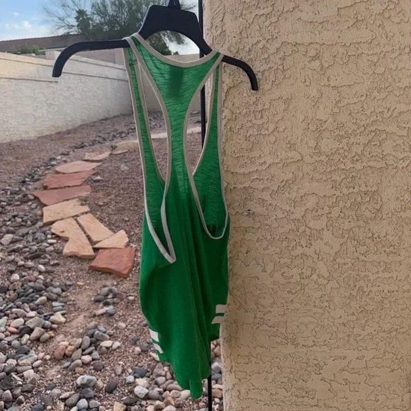 PINK Victoria's Secret Green and White Racerback Tank st patty - Picture 4 of 4